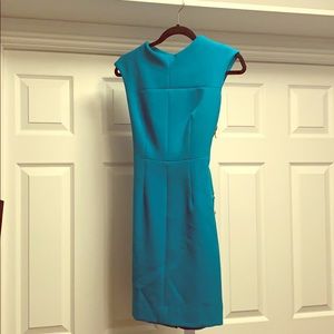 Milly Doubleweave Crepe Daphnie Dress in Aqua